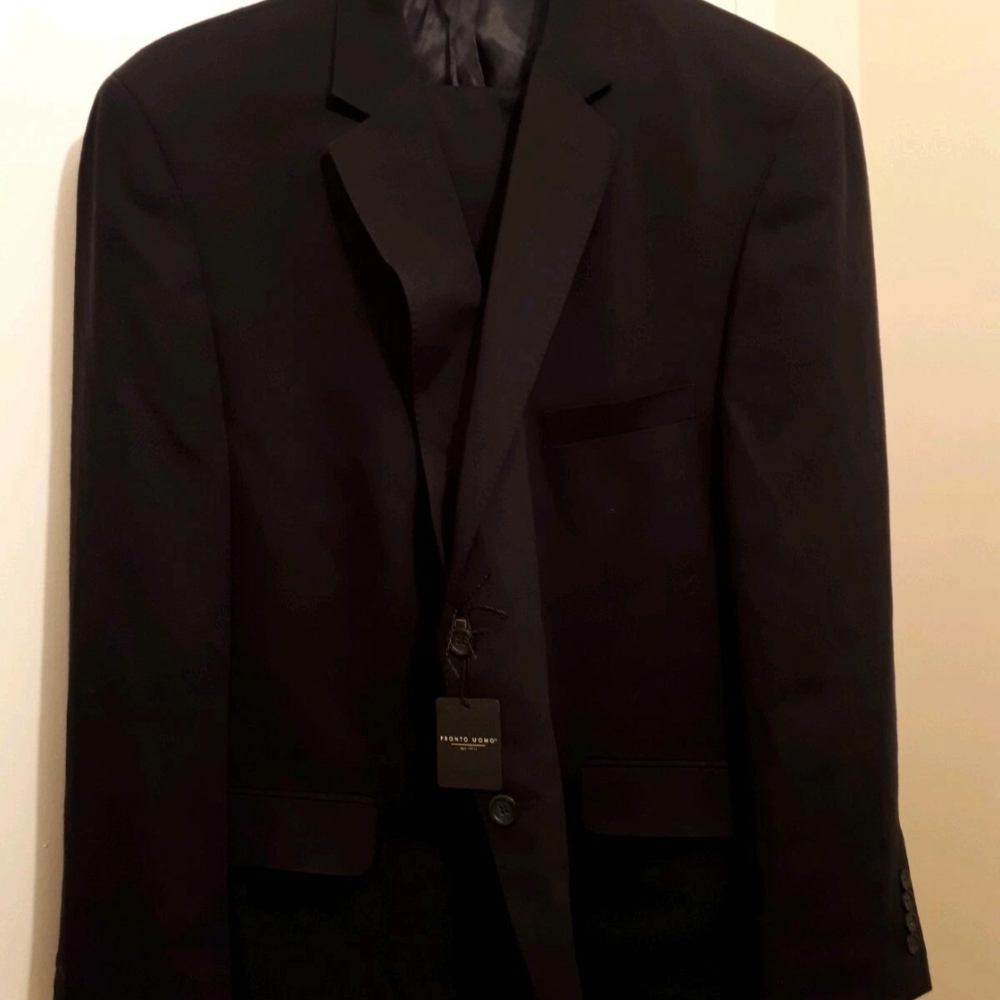 Moore's Pronto Uomo Men's 2 Piece Pant and Suit Two Button Jacket - 2 XL (B & T)